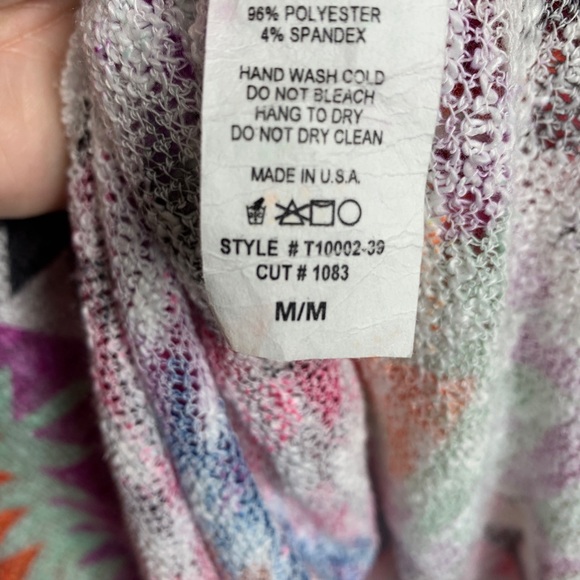 Luna Chic South Western Boho Sz Medium Oversized Spring Colors Lightweight Beach - Picture 6 of 10